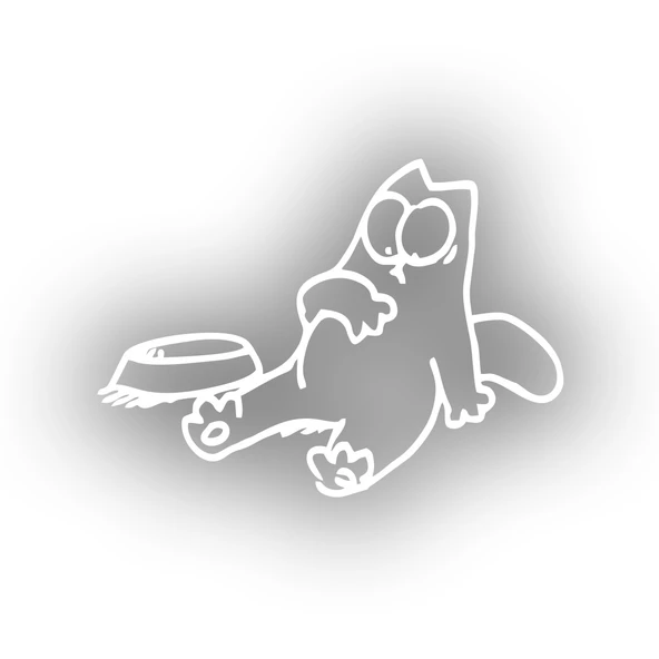 Komik Kedi Araba Sticker 17x17 Cm Beyaz ürün görseli 1