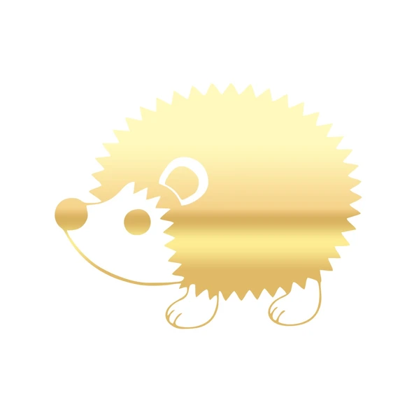 Sevimli Kirpi Araba Sticker 17x17 Cm Gold ürün görseli 1