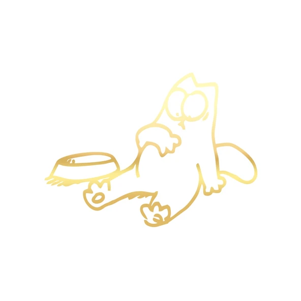 Komik Kedi Araba Sticker 17x17 Cm Gold ürün görseli 1