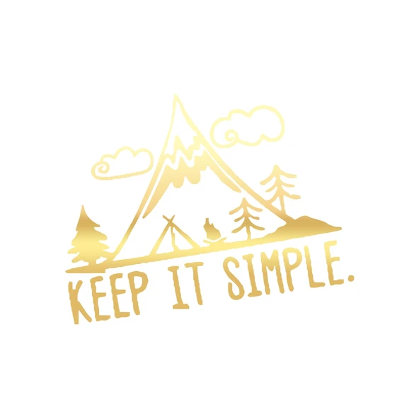 Keep It Simple Kamp Araba Stickeri 17x17 Cm Gold ürün görseli 1
