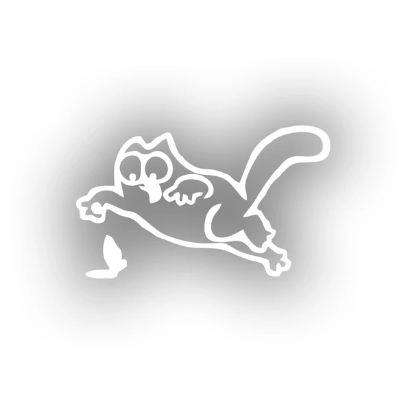 Komik Kedi Araba Sticker 17x17 Cm Beyaz ürün görseli 1