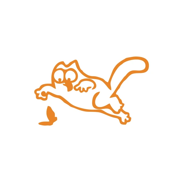 Komik Kedi Araba Sticker 17x17 Cm Turuncu ürün görseli 1