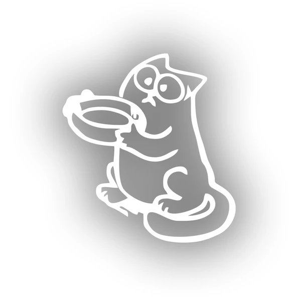 Komik Kedi Araba Sticker 17x17 Cm Beyaz ürün görseli 1