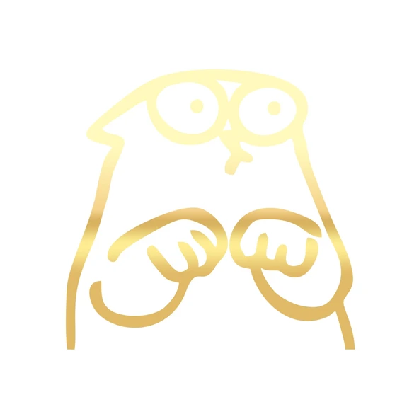 Komik Kedi Araba Sticker 17x17 Cm Gold ürün görseli 1