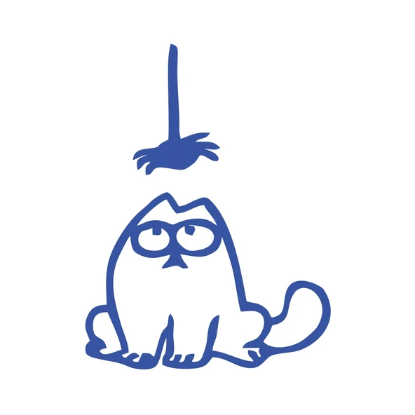 Komik Kedi Araba Sticker 17x17 Cm Mavi ürün görseli 1