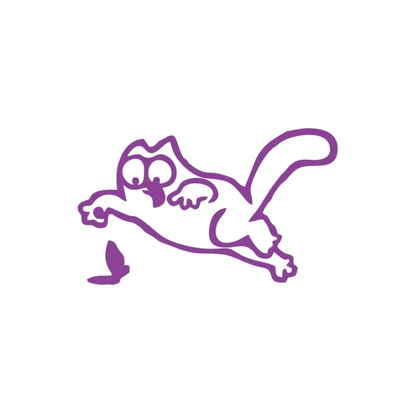 Komik Kedi Araba Sticker 17x17 Cm Mor ürün görseli 1