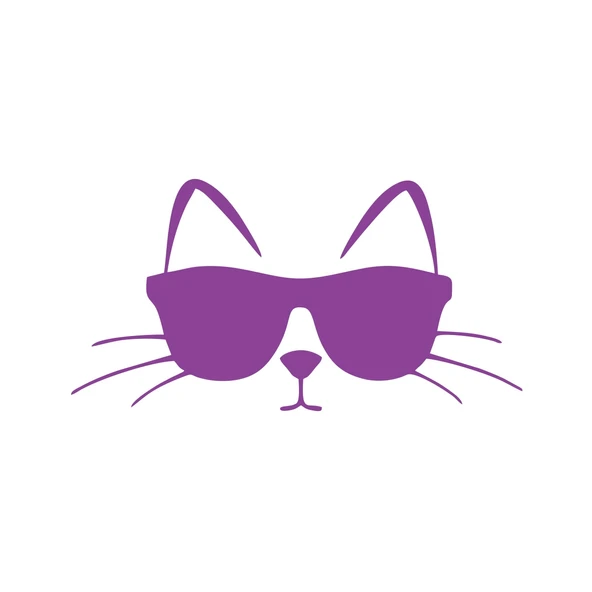 Güneş Gözlüğü Takan Kedi Araba Sticker 17x17 Cm Mor ürün görseli 1