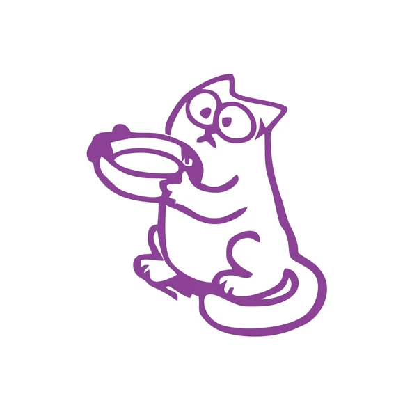 Komik Kedi Araba Sticker 17x17 Cm Mor ürün görseli 1