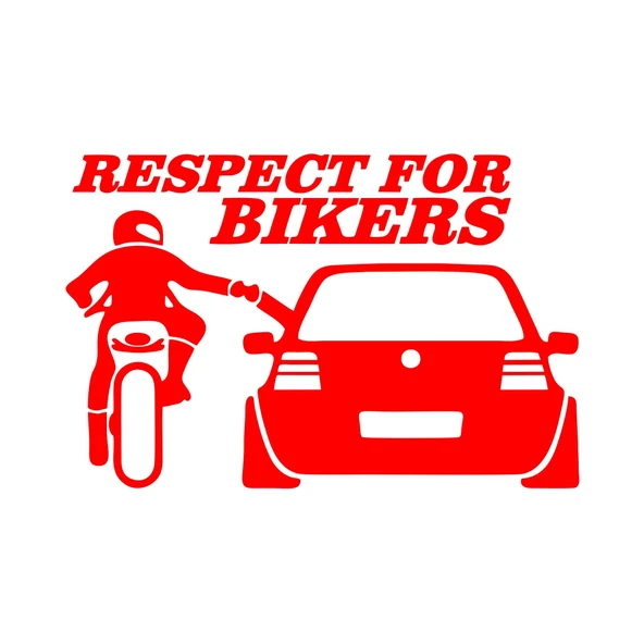 Respect For Bikers Araba Sticker 17x17 Cm Kırmızı ürün görseli 1