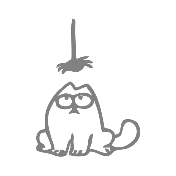 Komik Kedi Araba Sticker 17x17 Cm Gri ürün görseli 1