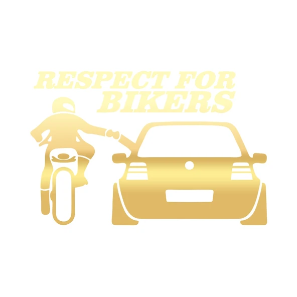 Respect For Bikers Araba Sticker 17x17 Cm Gold ürün görseli 1