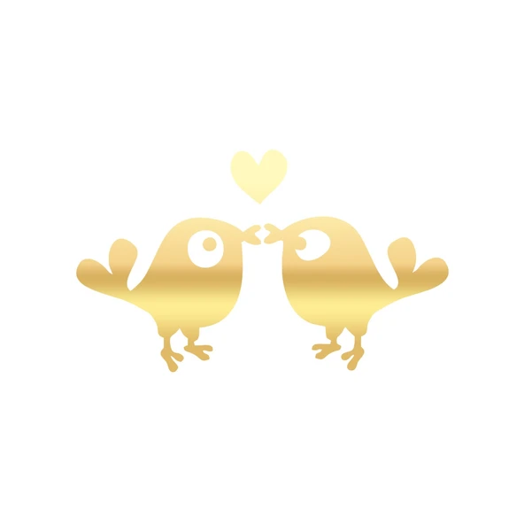 Sevimli Kuşlar Araba Sticker 17x17 Cm Gold ürün görseli 1
