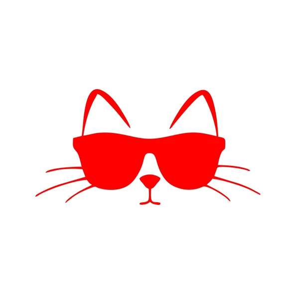 Güneş Gözlüğü Takan Kedi Araba Sticker 17x17 Cm Kırmızı ürün görseli 1