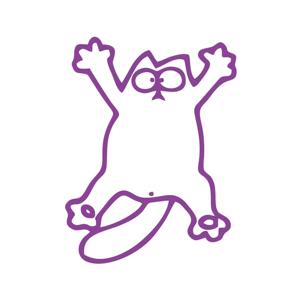 Komik Kedi Araba Sticker 17x17 Cm Mor ürün görseli 1
