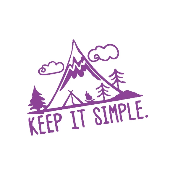 Keep It Simple Kamp Araba Stickeri 17x17 Cm Mor ürün görseli 1