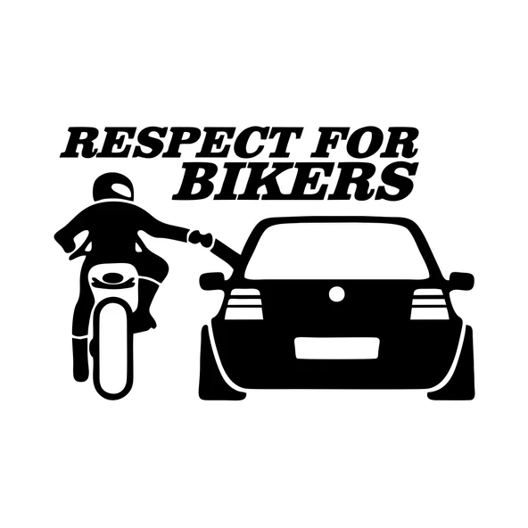Respect For Bikers Araba Sticker 17x17 Cm Siyah ürün görseli 1