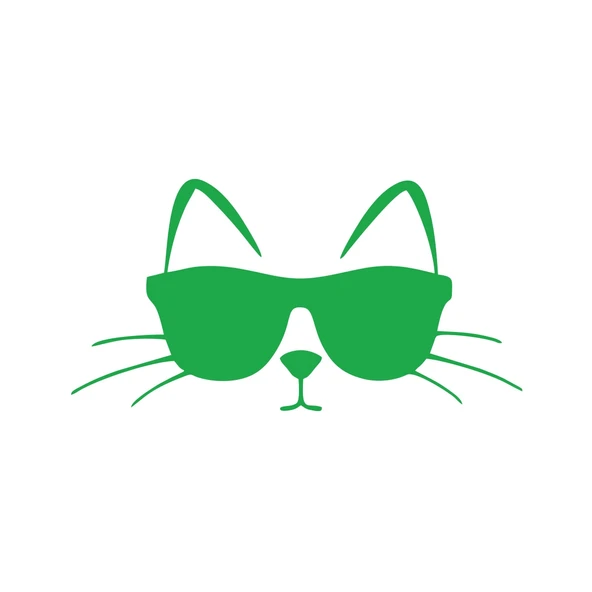 Güneş Gözlüğü Takan Kedi Araba Sticker 17x17 Cm Yeşil ürün görseli 1