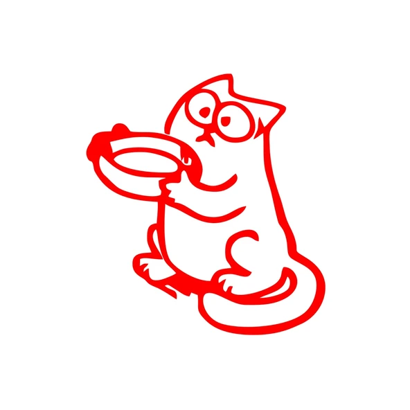 Komik Kedi Araba Sticker 17x17 Cm Kırmızı ürün görseli 1
