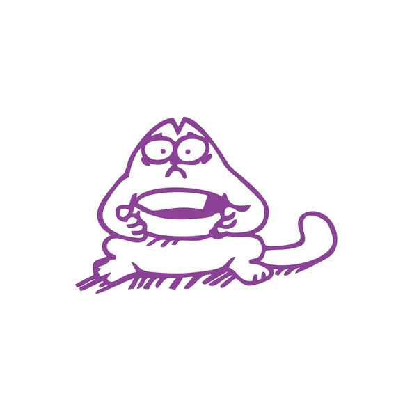 Komik Kedi Araba Sticker 17x17 Cm Mor ürün görseli 1