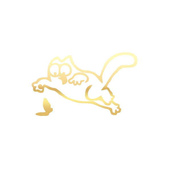 Komik Kedi Araba Sticker 17x17 Cm Gold ürün görseli 1