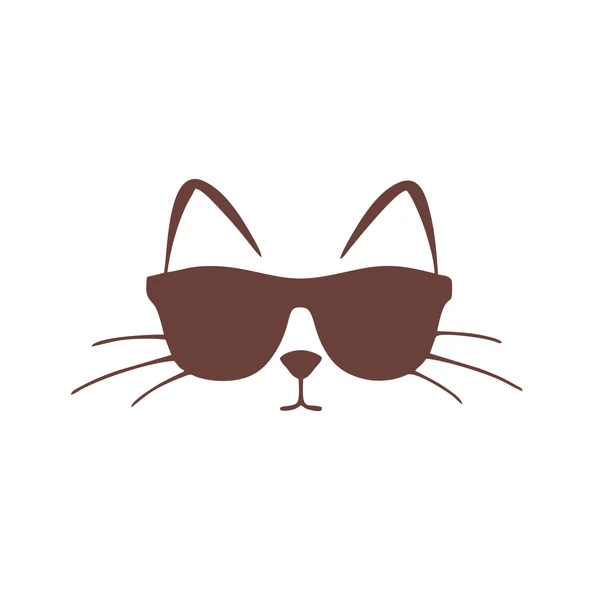Güneş Gözlüğü Takan Kedi Araba Sticker 17x17 Cm Kahverengi ürün görseli 1
