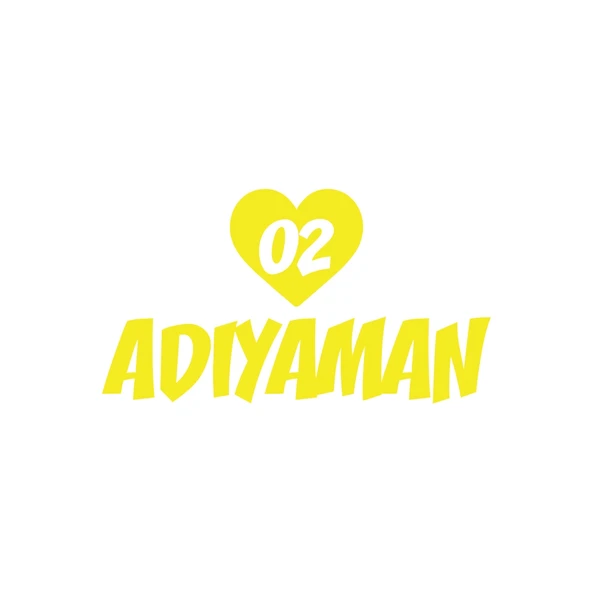 Kalpli 02 Adıyaman Araba Sticker 17x17 Cm Sarı ürün görseli 1