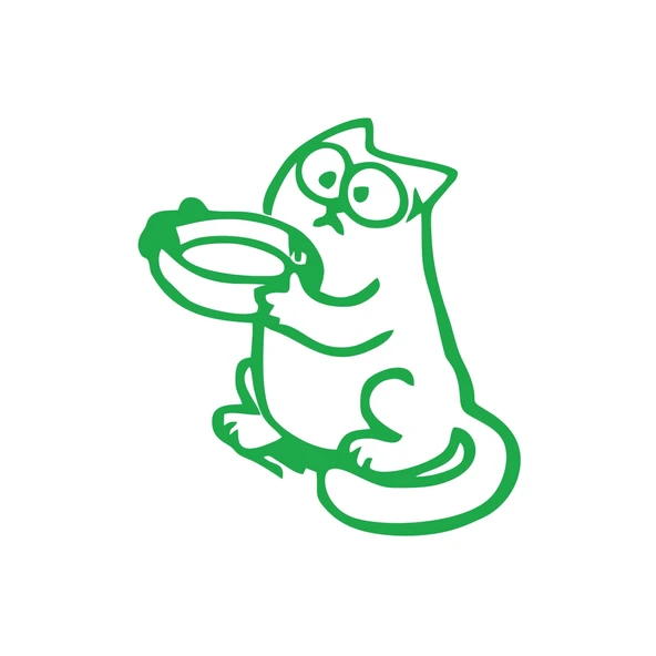 Komik Kedi Araba Sticker 17x17 Cm Yeşil ürün görseli 1