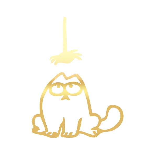Komik Kedi Araba Sticker 17x17 Cm Gold ürün görseli 1