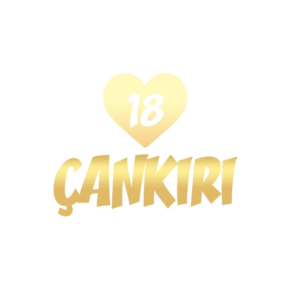 Kalpli 18 Çankırı Araba Sticker 17x17 Cm Gold ürün görseli 1