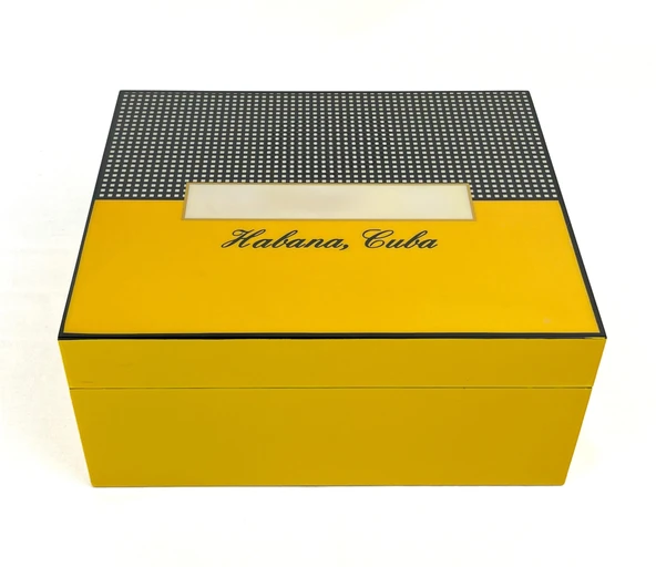 Puro Saklama Kutusu - Humidor Sarı/Kareli ürün görseli 1