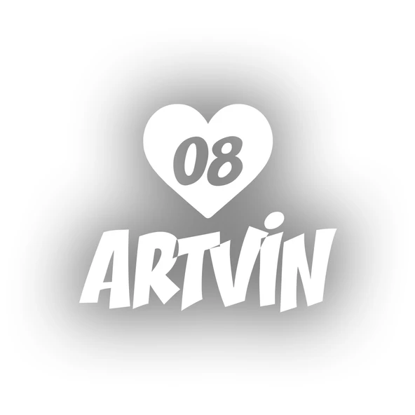 Kalpli 08 Artvin Araba Sticker 17x17 Cm Beyaz ürün görseli 1