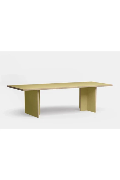 PASAWOODS Bruli | Modern Sarı Dikdörtgen Masa | 280x100 Cm | Toplantı / Çalışma / Yemek Masası ürün görseli 1