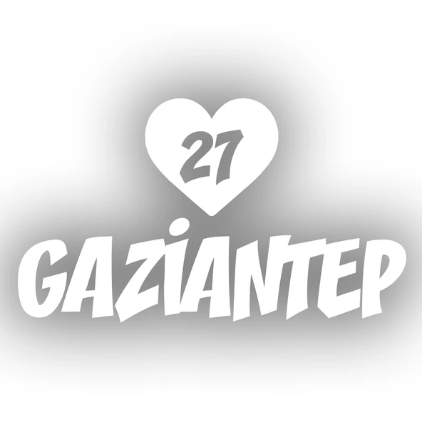Kalpli 27 Gaziantep Araba Sticker 17x17 Cm Beyaz ürün görseli 1