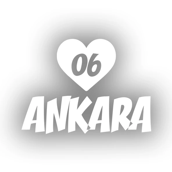 Kalpli 06 Ankara Araba Sticker 17x17 Cm Beyaz ürün görseli 1