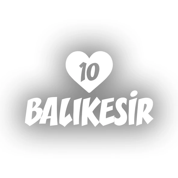 Kalpli 10 Balıkesir Araba Sticker 17x17 Cm Beyaz ürün görseli 1