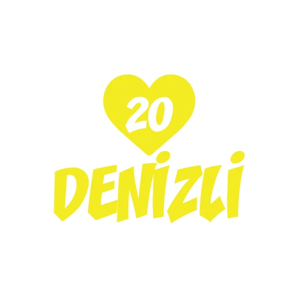 Kalpli 20 Denizli Araba Sticker 17x17 Cm Sarı ürün görseli 1