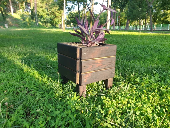 Wood&Pot Dış Mekan Küçük Boy Saksı - 28x28x30 ürün görseli 1