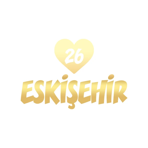 Kalpli 26 Eskişehir Araba Sticker 17x17 Cm Gold ürün görseli 1