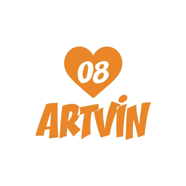 Kalpli 08 Artvin Araba Sticker 17x17 Cm Turuncu ürün görseli 1