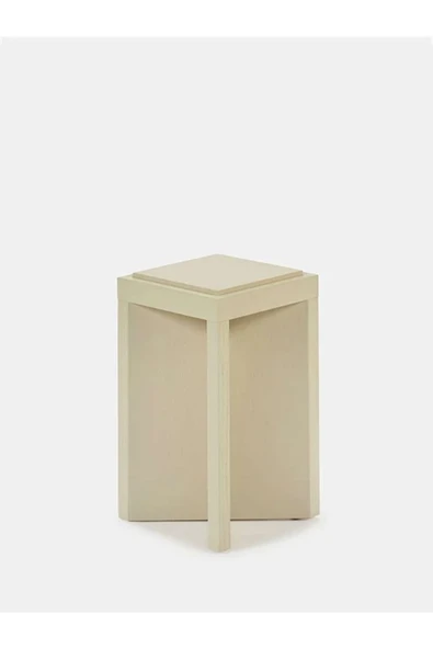PASAWOODS Metto | Premium Ahşap Krem Modern Yan Sehpa | Minimalist Kare Tasarım ürün görseli 1