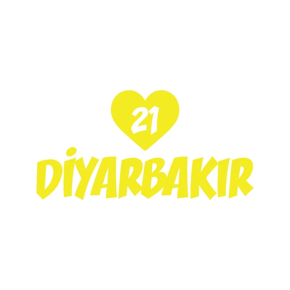 Kalpli 21 Diyarbakır Araba Sticker 17x17 Cm Sarı ürün görseli 1