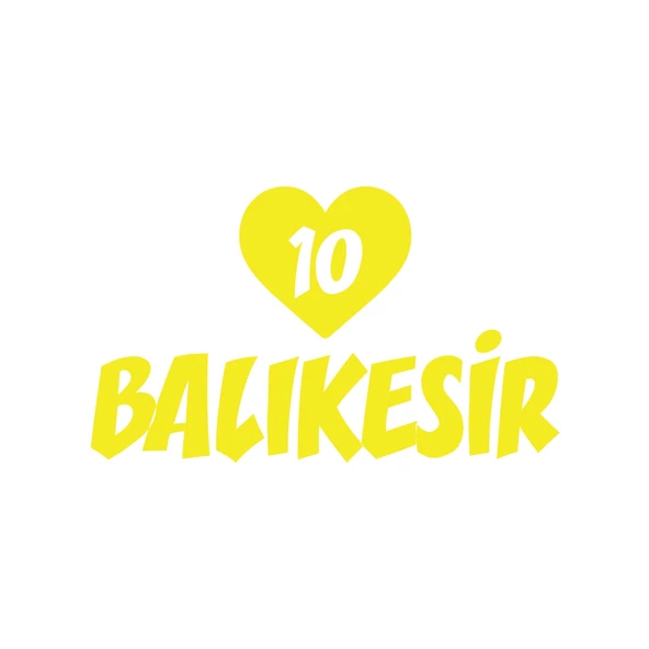 Kalpli 10 Balıkesir Araba Sticker 17x17 Cm Sarı ürün görseli 1