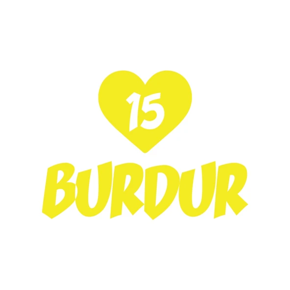 Kalpli 15 Burdur Araba Sticker 17x17 Cm Sarı ürün görseli 1