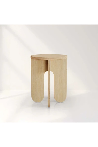 PASAWOODS Lemta | Vidasız Kurulumlu Ahşap Yan Sehpa & Tabure | Modern Tasarım (45X30CM) ürün görseli 1