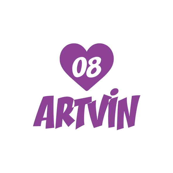 Kalpli 08 Artvin Araba Sticker 17x17 Cm Mor ürün görseli 1