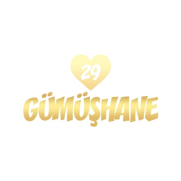 Kalpli 29 Gümüşhane Araba Sticker 17x17 Cm Gold ürün görseli 1