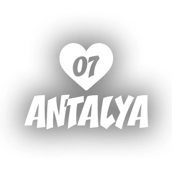 Kalpli 07 Antalya Araba Sticker 17x17 Cm Beyaz ürün görseli 1