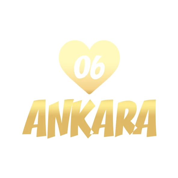 Kalpli 06 Ankara Araba Sticker 17x17 Cm Gold ürün görseli 1