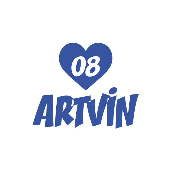 Kalpli 08 Artvin Araba Sticker 17x17 Cm Mavi ürün görseli 1