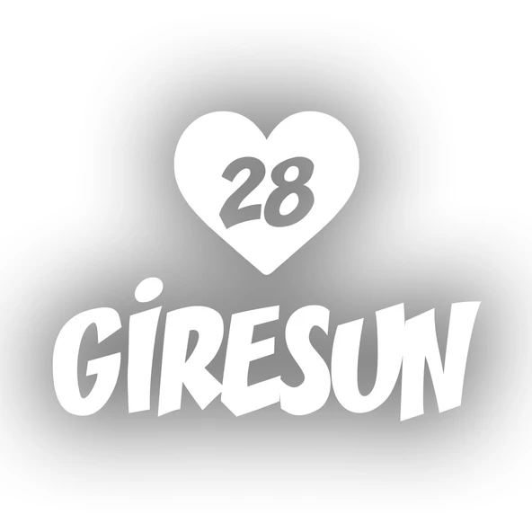 Kalpli 28 Giresun Araba Sticker 17x17 Cm Beyaz ürün görseli 1